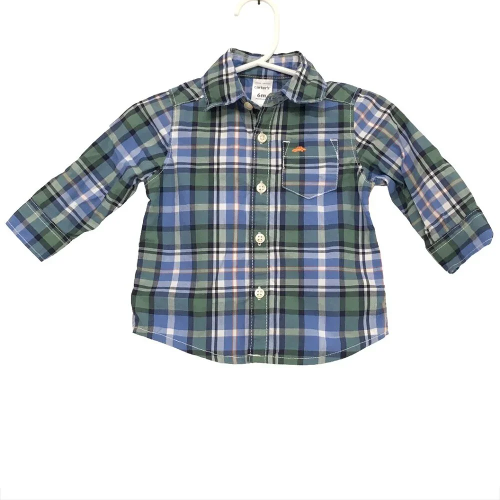 Carters Boy's Plaid Shirt 6 Months